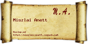 Miszlai Anett névjegykártya