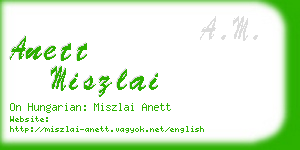 anett miszlai business card